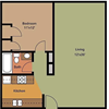1 bedroom/ 1 bath upstairs